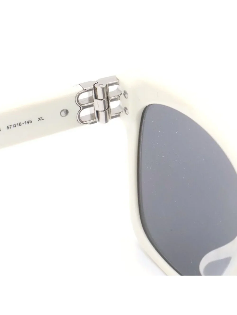 Balenciaga Dynasty Eyewear Square Frame Sunglasses White Silver - Picture 4 of 6